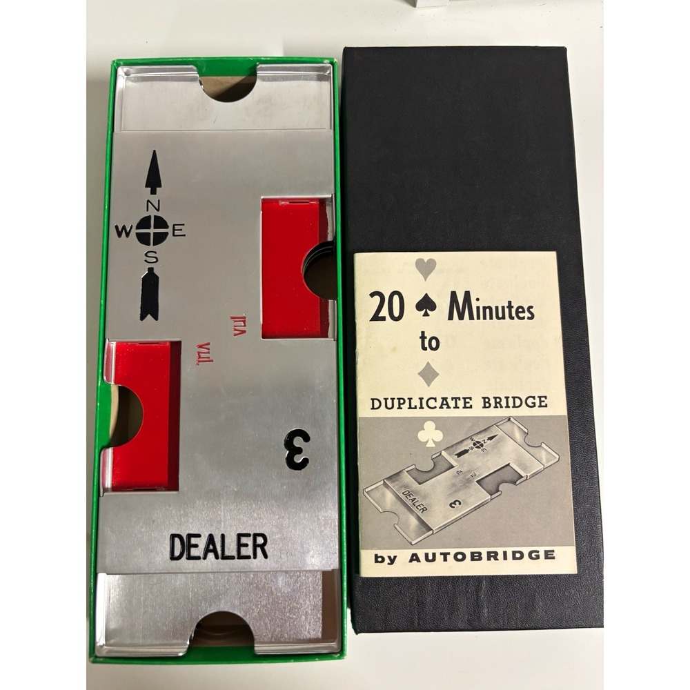 Vintage Autobridge Duplicate Bridge Boards Set #1-4, 9-12 with booklet